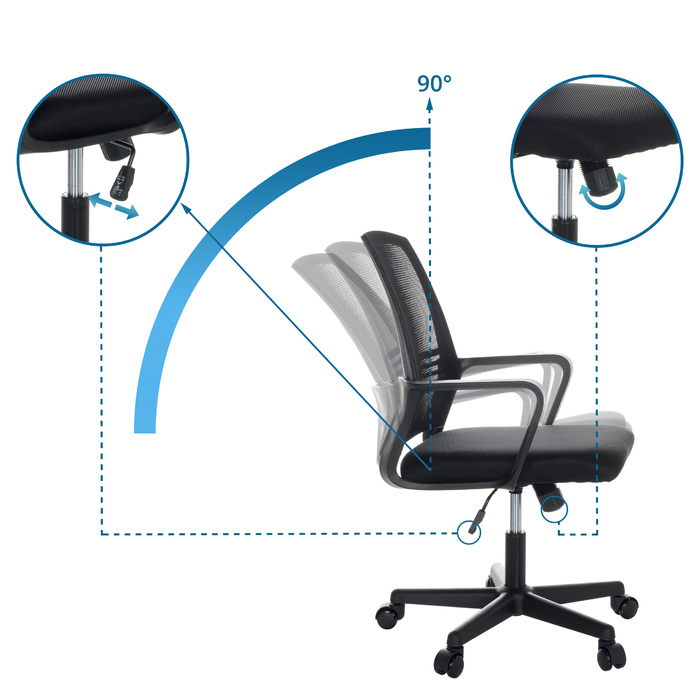 Крісло офісне / Поворотне крісло STAR-TEC YU I Mesh Black / Black MyBuero