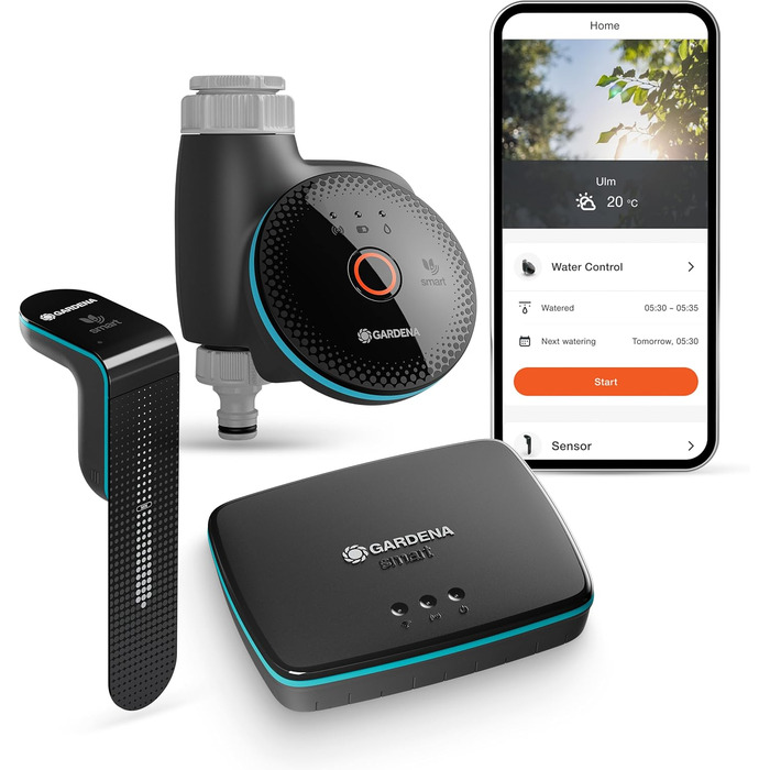 Gardena Smart Water Control 19033-20: Система автоматичного поливу з датчиком та шлюзом для розумного дому