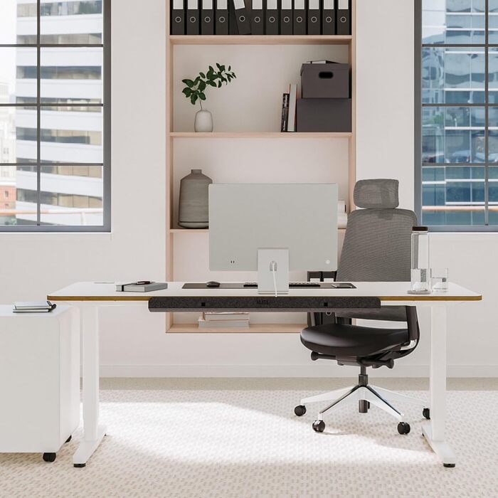 Ергономічний стіл Yaasa Desk Pro з електрорегулюванням висоти, білий 180x80 см – Multiplex. Навантаження до 120 кг, з дисплеєм ErgoTouch