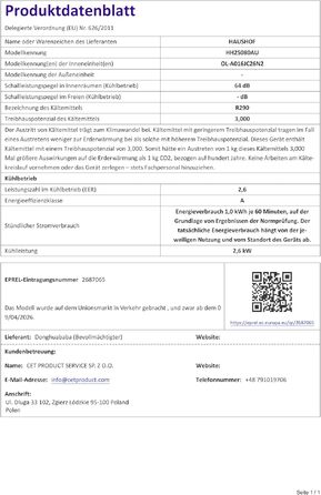 Мобільний кондиціонер HAUSHOF 9000 BTU 4-в-1: охолодження, осушення, вентиляція, нічний режим – для кімнат до 30 м² з комплектом ущільнювачів для вікна