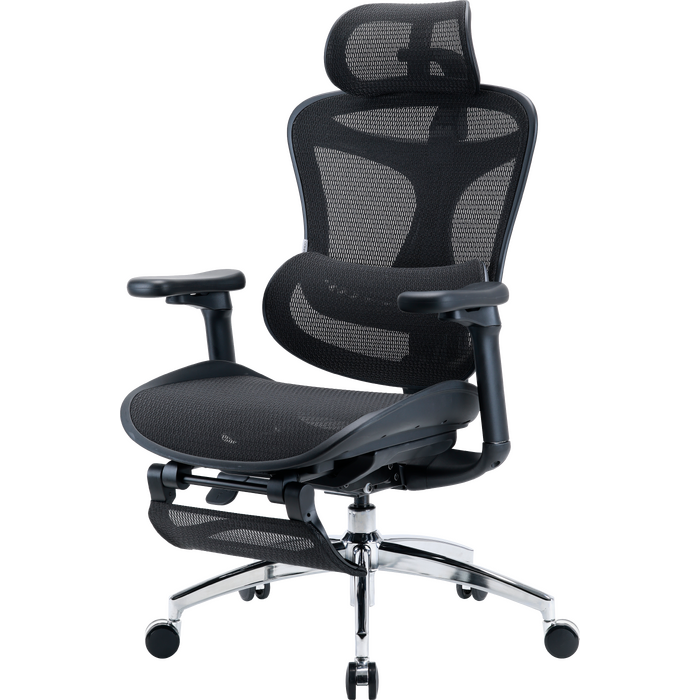 Крісло офісне з підставкою для ніг Sihoo DORO C300L Mesh Black with footrest