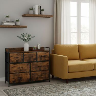 Комод Relaxdays з 7 висувними ящиками з тканини