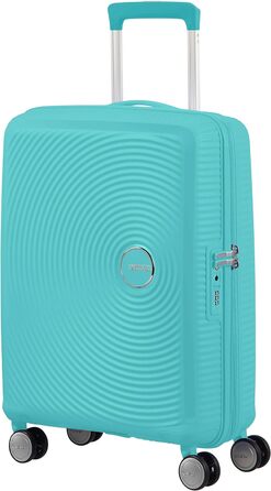 Чемодан American Tourister Soundbox Spinner S, розширюваний, 55 см, 35.5/41 л, синій, з TSA-замком, ручна поклажа