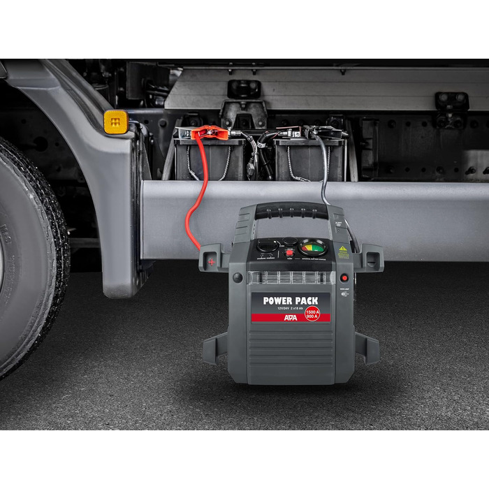 Пусковий пристрій APA 16524 Power Pack 12/24V, бустер для авто 900A, літій-іонний акумулятор, сірий
