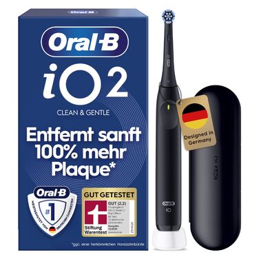 Електрична зубна щітка Oral-B iO Series 2 Night Black, чорна (1 щітка + 1 додаткова насадка + футляр)
