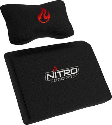 Ігрове крісло Nitro Concepts X1000, ергономічне, тканинне, офісне, на колесах, до 135 кг, чорне/біле, розмір XL