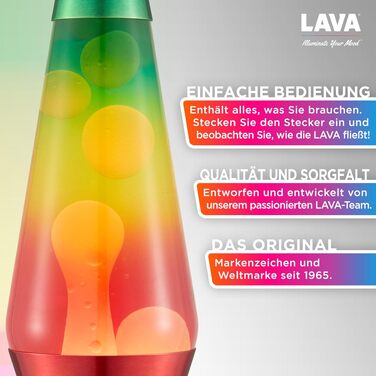 Лавова лампа LAVA® 2125 (36.8 см), жовтий віск, фіолетова рідина, срібляста основа та кришка, оригінальна декоративна лампа-нічник