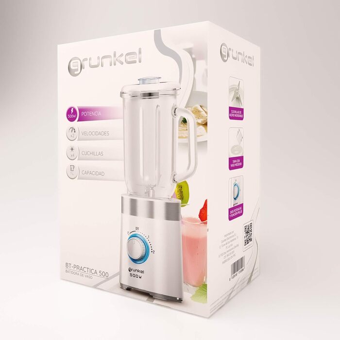 Блендер Grunkel BT-Practica 500 Вт, 1 л, з лезами з нержавіючої сталі