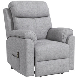 Реклайнер для телевізора HOMCOM Recliner Electric з допоміжним засобом стоячи, 5 режимів масажу, функція відкидання, масажне крісло з підніжкою, білизняний вигляд, бічна кишеня та пульт дистанційного керування, для вітальні, сірий