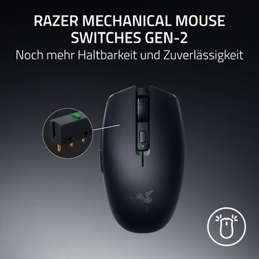 Бездротова ігрова миша Razer Orochi V2 HyperSpeed та Bluetooth, оптичний сенсор 18K DPI, вага 60 г, чорна