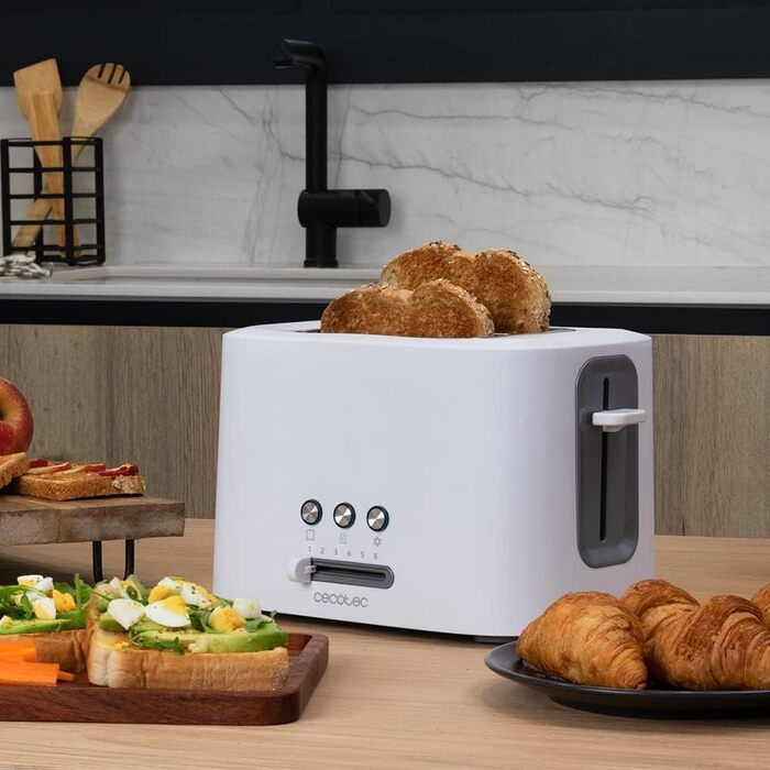 Тостер Cecotec Toast&Taste 9000 Double White з пластику, 2 широкі слоти | Тостер Cecotec Toast&Taste 10000 Extra White, 1 слот