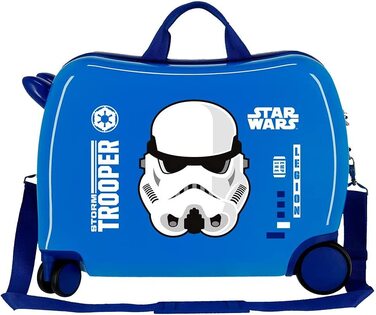 Дитяча валіза Star Wars, синя, 50×38×20 см, жорсткий ABS, кодовий замок, 34 л, 1,8 кг, 4 колеса, ручна поклажа