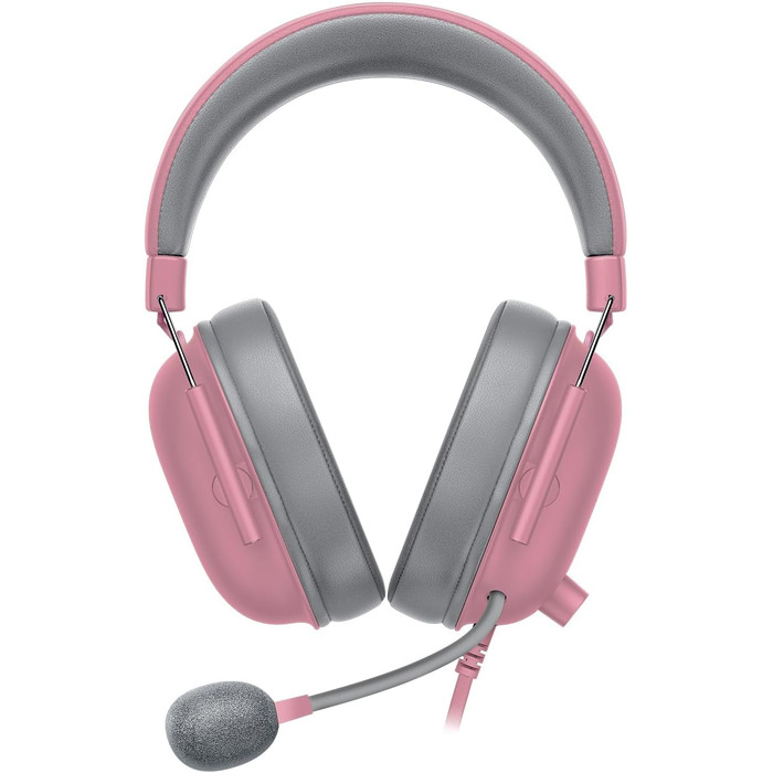 Ігрова гарнітура Razer BlackShark V2 X Quartz Pink — дротова навушники для кіберспорту, 7.1 Surround Sound, мікрофон Hyperclear, 50мм драйвери Triforce, рожева