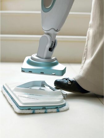 Парова швабра Black+Decker 2-в-1 FSM1616, 1600 Вт, знімна насадка Delta, для гігієнічного та ретельного прибирання, легке керування, 2 серветки в комплекті