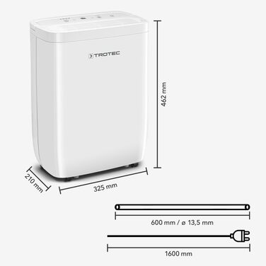 Осушувач повітря електричний Trotec TTK 27 E (12 л/добу, 15 м²/37 м³, автовимкнення)