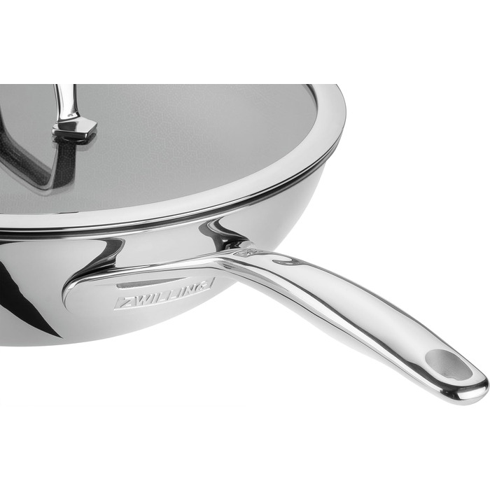 Набір сковорідок ZWILLING Peak 3 шт. (20, 24, 28 см), нержавіюча сталь з антипригарним стільниковим покриттям, стійкі до подряпин, для всіх типів плит та індукції, сріблясто-чорний