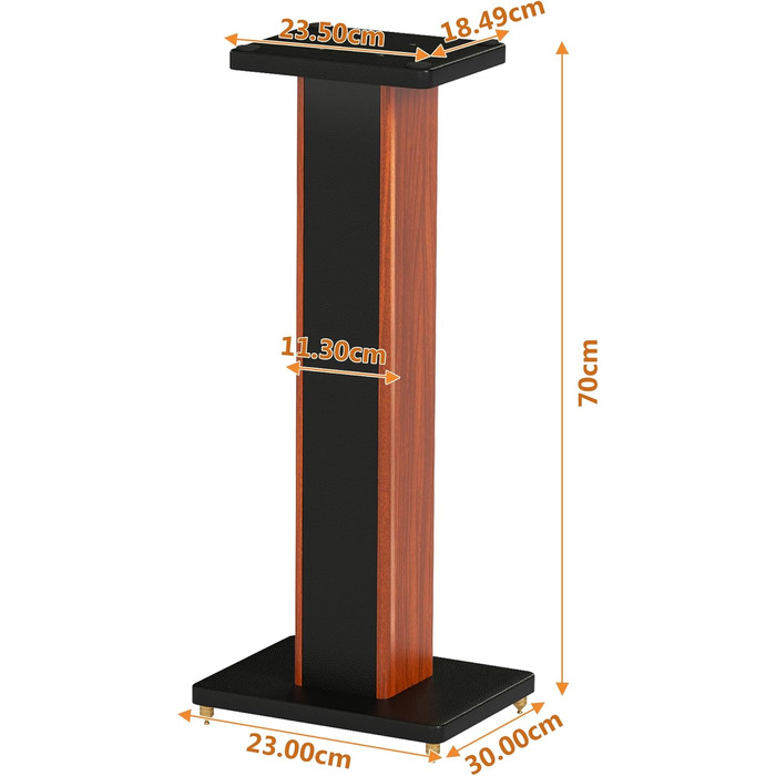 Стійки під колонки Holz Braun Schwarz, 70 см – Преміум стійкі для дому та студії з прихованою проводкою