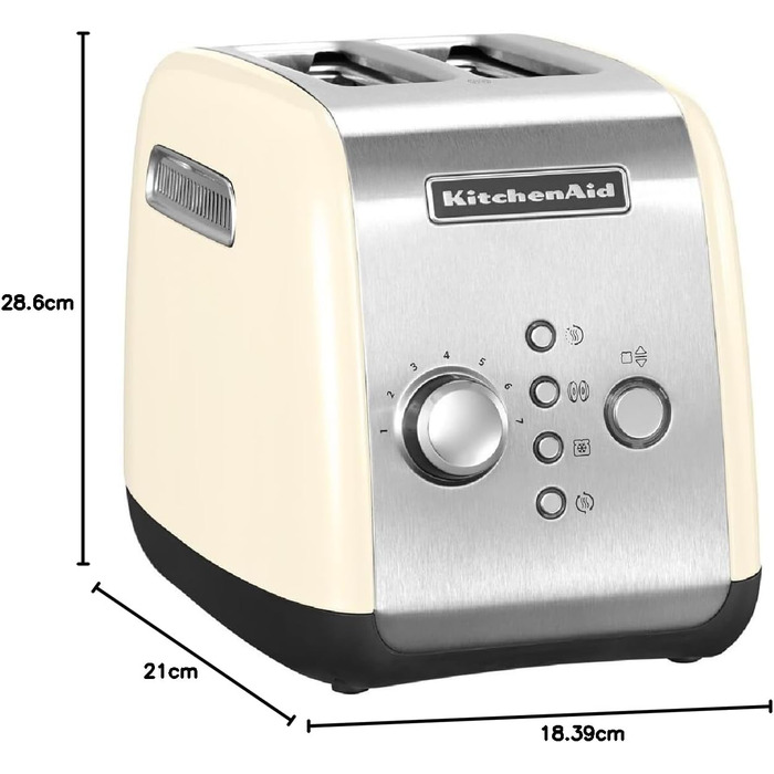 Тостер KitchenAid 5KMT221EER для 2 скибок, кремовий - професійний тостер для дому