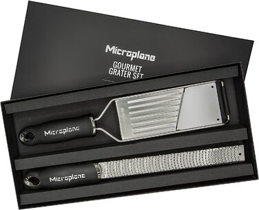 Набір кухонних терок Microplane (цедра та овочерізка) для пармезану, картоплі, огірка, цукіні, моркви, імбиру, мускатного горіха, чорний, леза з нержавіючої сталі