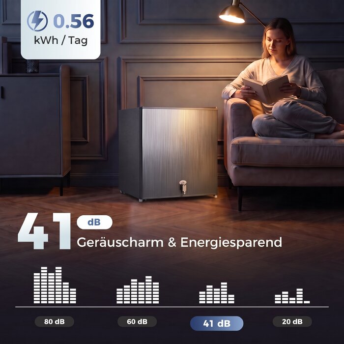 Міні-морозильна камера 35 л, електрична автономна морозильна скриня 161 Вт, 47 x 44,2 x 48,8 см, сіра