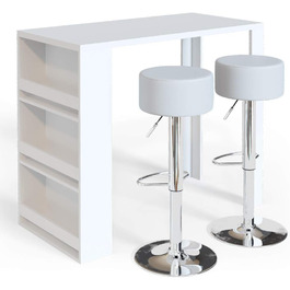 Набір барний стіл та табурети Vicco Bartisch-Set, 117 x 57 см, 2 табурети (білий)