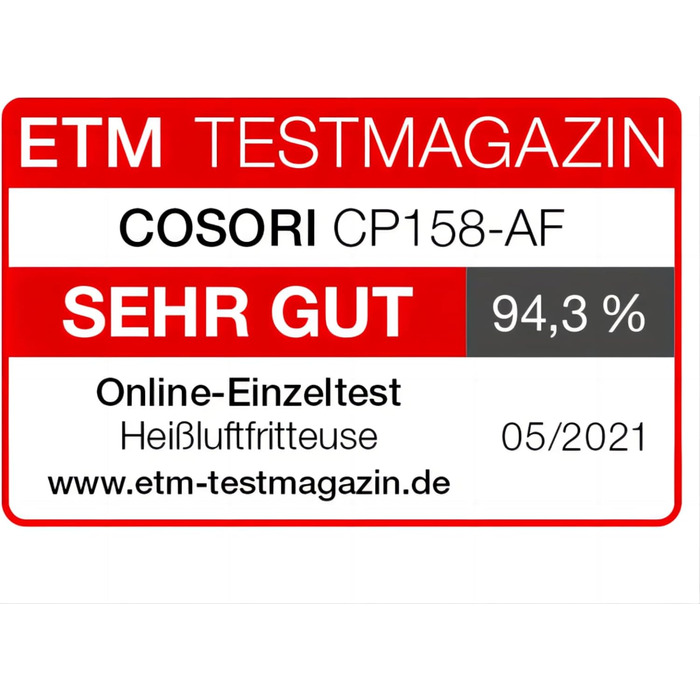 Аерофритюрниця COSORI 5,5 л XXL, цифровий LED-екран, 13 програм, без олії, 1700 Вт, чорна, преміум