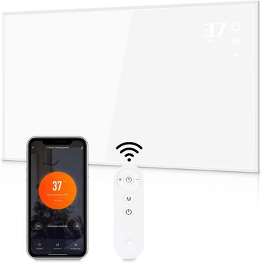 Інфрачервовий нагрівач для стін Mursche 450W з термостатом, Wi-Fi, пультом ДУ та мобільним додатком. Енергозберігаючий електричний нагрівач для дому.