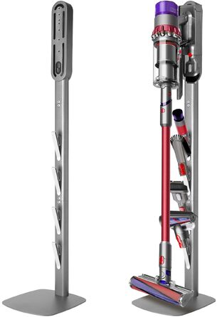 Металевий стійка-тримач для пилососа JUPELI, сумісна з Dyson V16, Gen5, V15, V12, V11, V10, V8, V7, V6 — підставка для зберігання пилососа та аксесуарів, без свердління (Сріблястий)