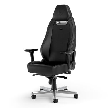 Ігрове крісло noblechairs Legend Silver Edition: ергономічний офісний стілець зі штучної шкіри PU, підтримкою попереку, 4D-підлокітниками та алюмінієвою основою, до 150 кг