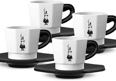 Набір еспресо-чашок Bialetti Octagonal (4 шт), матовий чорний та рожеве золото, 75 мл, RTATZ403