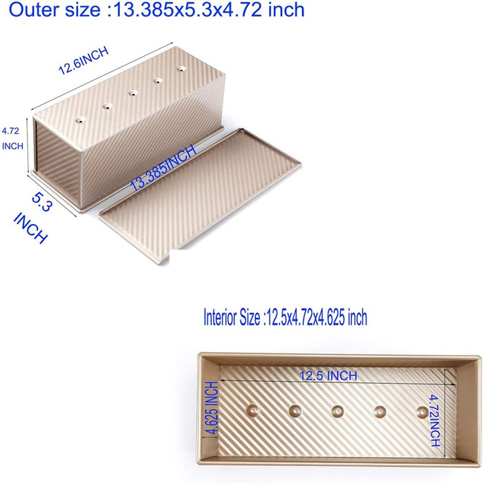 Форма для випікання хліба Monfish 1000 г 34x13,5x12 см золотиста