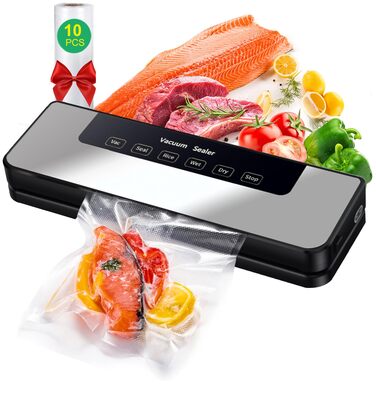 Вакууматор для продуктів 5-в-1 з потужним всмоктуванням, пристрій для вакуумного пакування їжі