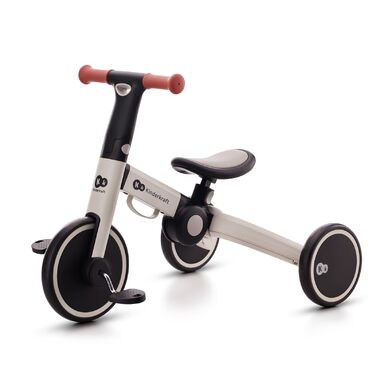 Триколісний велосипед Kinderkraft 4TRIKE 3в1: біговел, самокат, з сидінням, сірий, від 12 міс. до 5 років