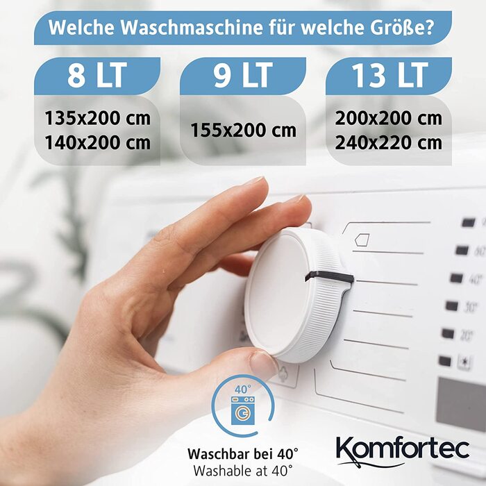 Зимова ковдра Komfortec 135x200 см, тепла гіпоалергенна ковдра для зими, щільність 440 г/м², біла