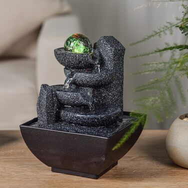 Настільний фонтан Zen Light SCFR22-C3 із закритим контуром, LED-підсвітка, 18 см