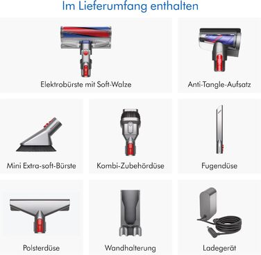 Пилосос бездротовий Dyson V11™ Fluffy (Nickel/Rot) – 185 Airwatt, 60 хвилин роботи, технологія видалення шерсті
