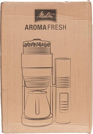 Кавоварка Melitta AromaFresh X з млинком, фільтр-кавоварка з скляним глечиком і захистом від капання, до 10 чашок, чорна/срібляста