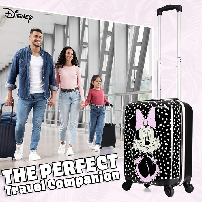 Дитяча валіза Disney Minnie, жорсткий корпус, на 4 колесах, 28/50/91 л, чорна