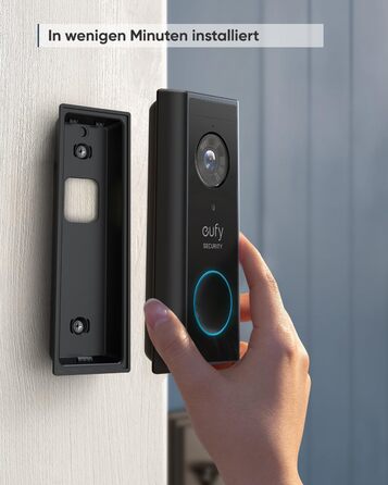 Eufy Security бездротовий відеодзвінок з акумулятором, 2K HD, камера для дверей, без підписок, розумне розпізнавання людей, двосторонній аудіозв'язок, сумісний з HomeBase 2