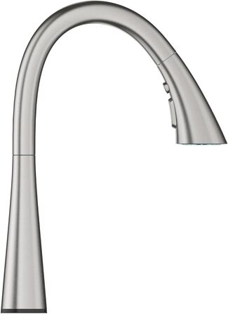 Змішувач кухонний GROHE Zedra з висувним душем, 3 режими, Supersteel, економія води