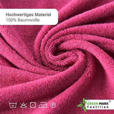 Набір рушників NatureMark 8 шт. з махрової бавовни: 4 гостьові, 2 для рук, 2 банних, рожеві, 100% бавовна