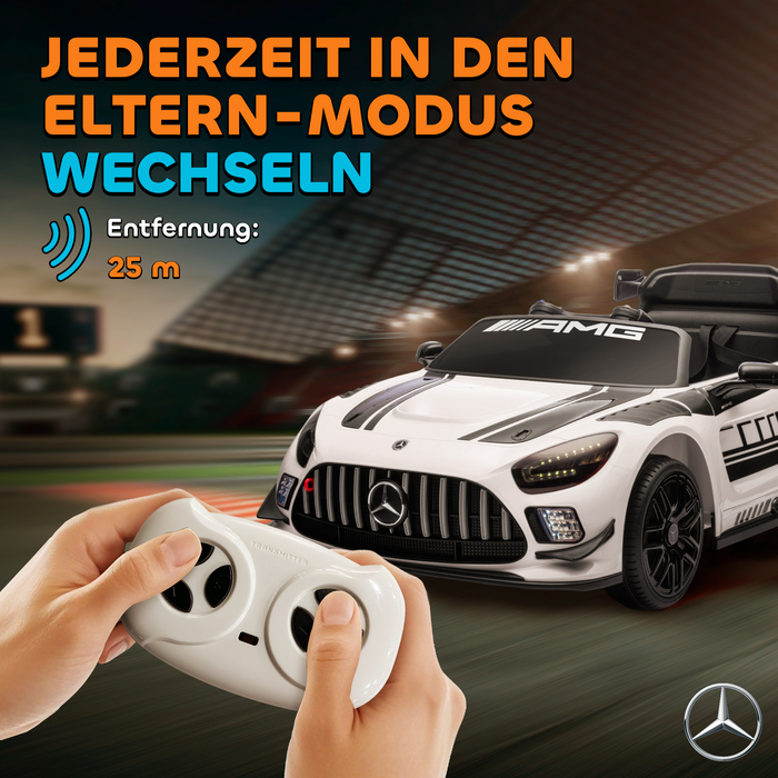 Електромобіль Mercedes-Benz для дітей, 12V, з LED-підсвіткою, музикою, звуком клаксона, для дітей віком 3-8 років, білий