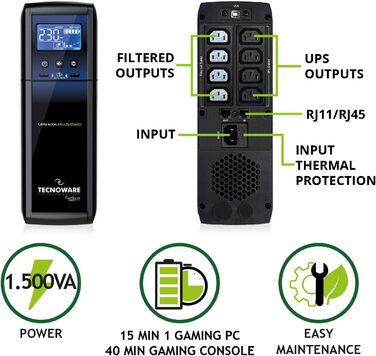 Tecnoware UPS ERA PLUS DC: ДБЖ для відеоспостереження з Powerbank 8800mAh, POE 24V/48V, захист від перепадів напруги та відключень до 240 хв