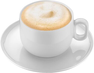 Набір чашок для капучино WMF Barista з блюдцями, порцелянові, 4 предмети (2 чашки по 160 мл), підходять для посудомийки