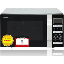 Мікрохвильова піч Sharp R-860S 3-в-1 з грилем і конвекцією, 25 л, 900 Вт, нержавіюча сталь, програмне управління, розморожування за вагою та часом