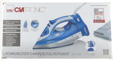 Бездротова праска Clatronic DB 3706 з керамічною підошвою, 7 функцій, плавне регулювання температури