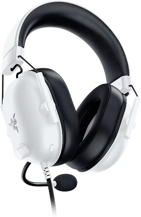 Ігрова гарнітура Razer BlackShark V2 X White — дротова навушники для кіберспорту, 7.1 Surround Sound, 50мм Triforce драйвери, мікрофон HyperClear Cardioid, білий колір