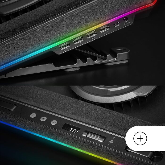 Охолоджуюча підставка для ноутбука Mars Gaming MNBC-Ultra, 140мм вентилятор, RGB Chroma, 5 рівнів нахилу, для ноутбуків до 18