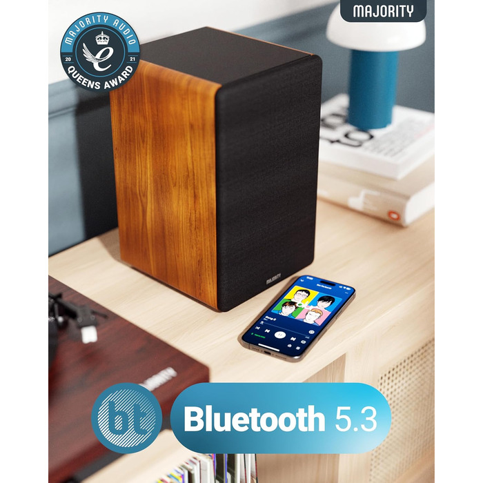 Bluetooth колонка Majority D100 100W HiFi – активна стереосистема з HDMI ARC, Xtra Bass, дерев'яний корпус