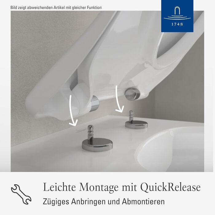 Сидіння для унітазу Villeroy & Boch Hommage з мікроліфтом, Duroplast, D-подібне, білий глянцевий (Alpin)